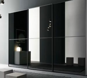 About 4 Blackpainted glass